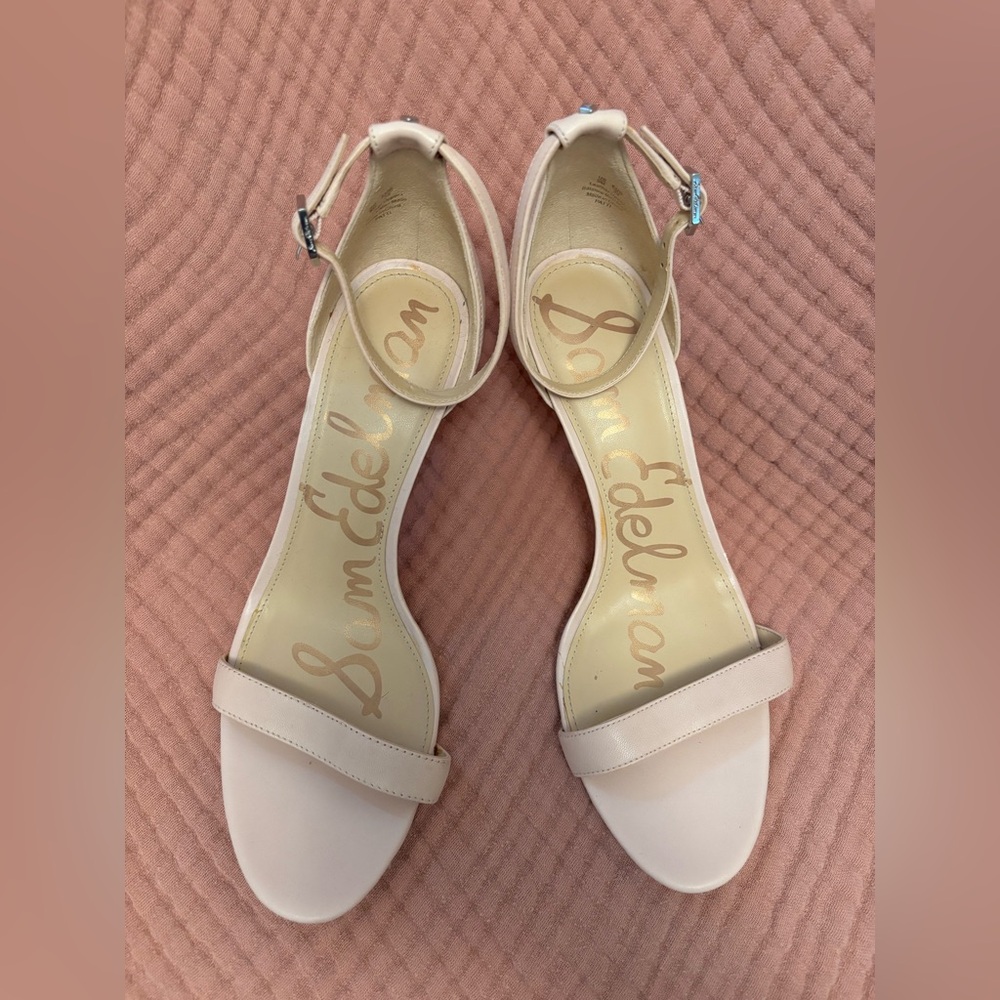 Sam Edelman Patti Nude Leather Ankle Strap Sandals Size 9 - Picture 2 of 12